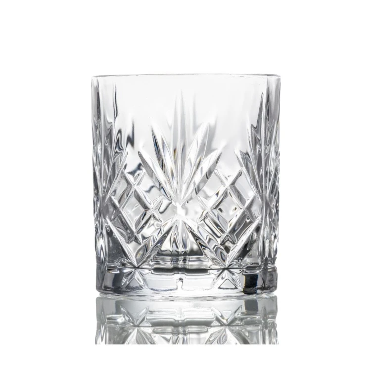 Kryształowe szklanki do whisky z grawerem na dnie 2szt w opakowaniu prezentowym Crystalline Melodia