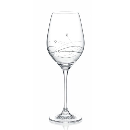 Kryształowe kieliszki do wina z kryształkami Swarovskiego 360ml, 6szt