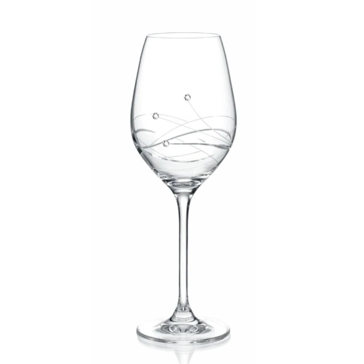 Kryształowe kieliszki do wina z kryształkami Swarovskiego 360ml, 6szt