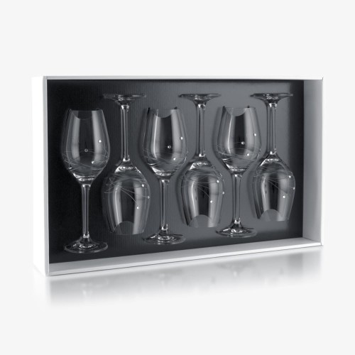 Kryształowe kieliszki do wina z kryształkami Swarovskiego 360ml, 6szt