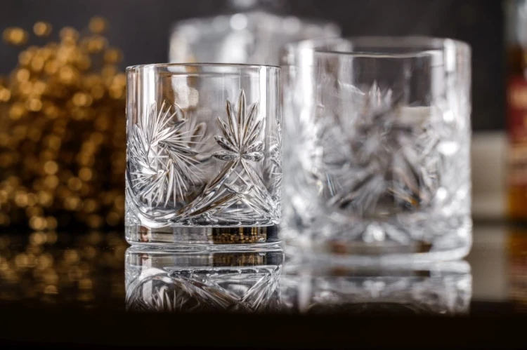 Kryształowe szklanki do whisky 300ml Młynek MK80/2 2szt w pudełku prezentowym
