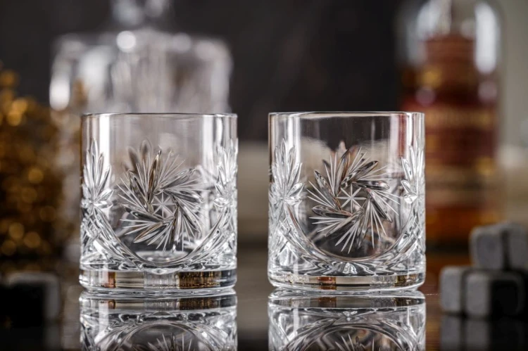 Kryształowe szklanki do whisky 300ml Młynek MK80/2 2szt w pudełku prezentowym