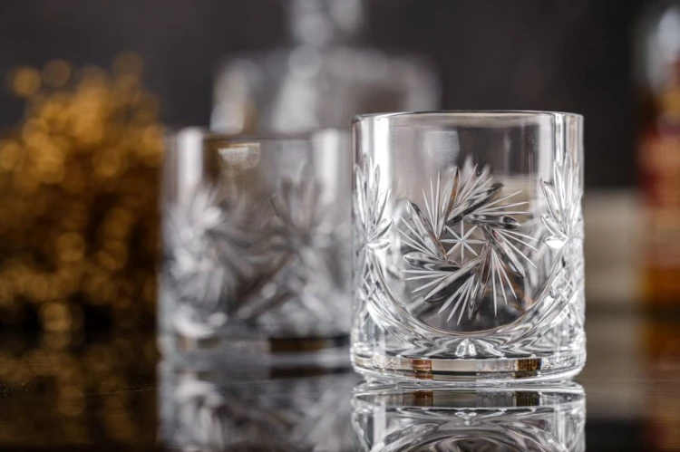 Kryształowe szklanki do whisky 300ml Młynek MK80/2 2szt w pudełku prezentowym