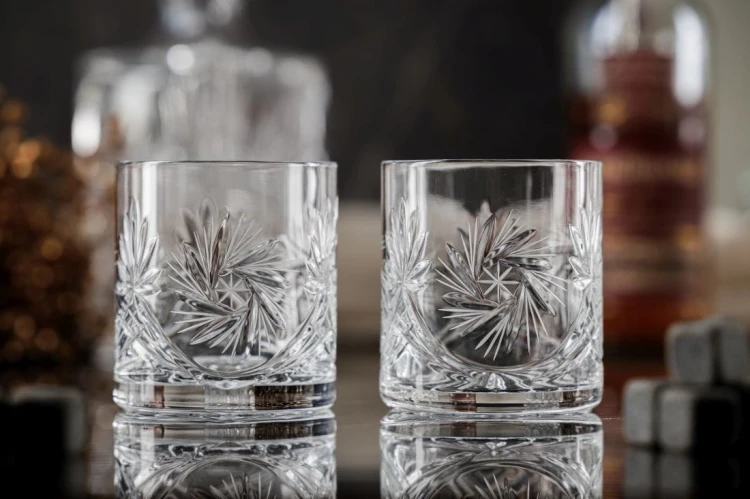 Kryształowe szklanki do whisky 300ml Młynek MK80/2 2szt w pudełku prezentowym