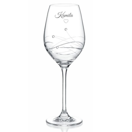 Kryształowy kieliszek do wina z imieniem, 360ml, 1szt  - prezent dla niej