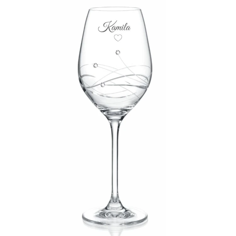 Kryształowy kieliszek do wina z imieniem, 360ml, 1szt  - prezent dla niej
