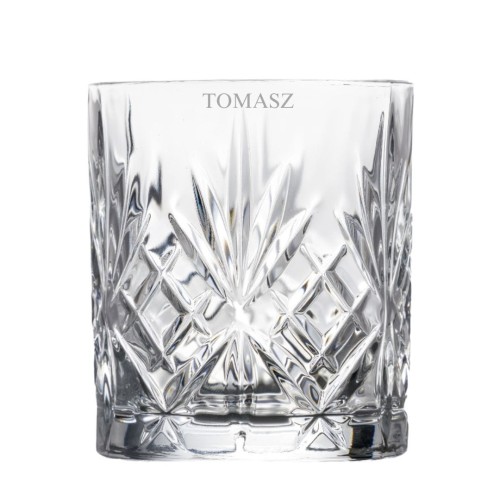 Kryształowa szklanka do whisky z imieniem, 310ml, 1szt - prezent na walentynki dla niego