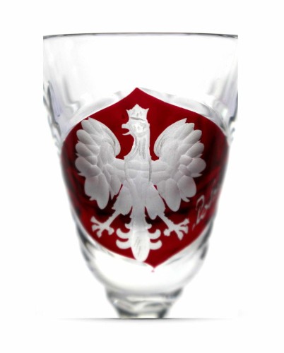 Kieliszki kryształowe do wódki 25ml motyw Polska 2szt
