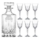 Zestaw prezentowy- kryształowa karafka z grawerem + kryształowe kieliszki do likieru, nalewki 50ml, 6szt w pudełku prezentowym - prezent na emeryturę