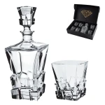 Zestaw do whisky CRACK kryształowa karafka + kryształowe szklanki do whisky 6szt w opakowaniu prezentowym Premium