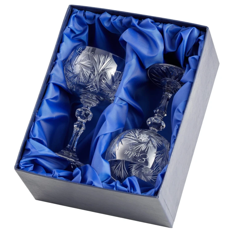 Kryształowe kieliszki do szampana z grawerem Młynek, 170ml, w pudełku prezentowym  MK73, 2szt