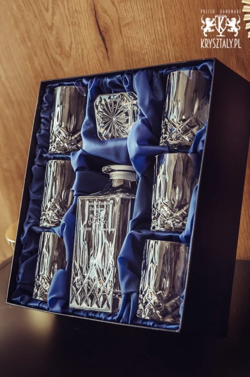 Prezent na ślub + kryształowe szklanki do whisky 6szt w opakowaniu prezentowym OKP10