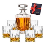 Karafka kryształowa i szklanki do whisky 6szt w opakowaniu prezentowym OKP11