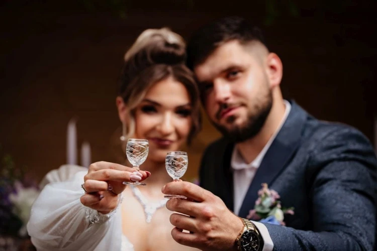 Kryształowe kieliszki do wódki oszukane z grawerem inicjałów,  20ml, King, KK22, 2szt.