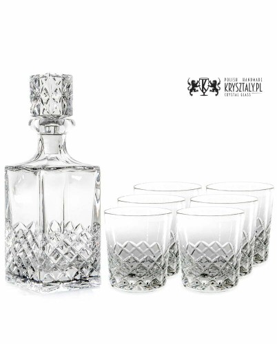 Zestaw do whisky: kryształowa karafka + kryształowe szklanki do whisky 6szt Melody w opakowaniu prezentowym LZ11