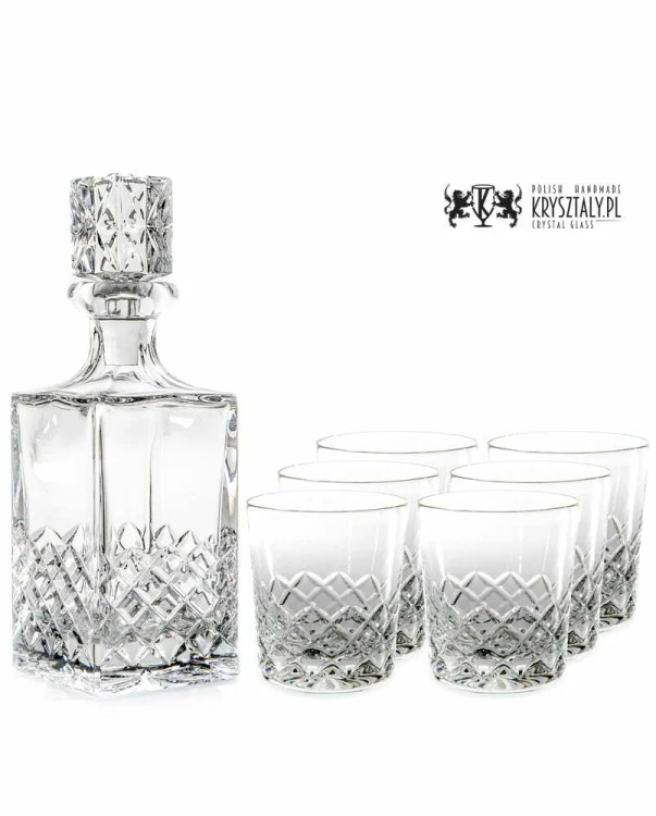 Zestaw do whisky: kryształowa karafka + kryształowe szklanki do whisky 6szt Melody w opakowaniu prezentowym LZ11