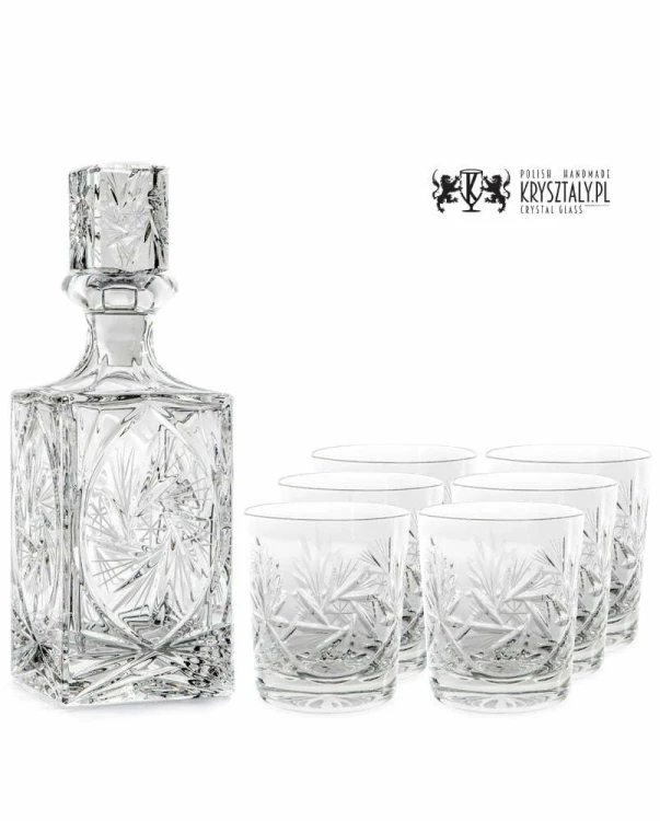 Zestaw do whisky: kryształowa karafka + kryształowe szklanki do whisky 6szt Młynek MZ10