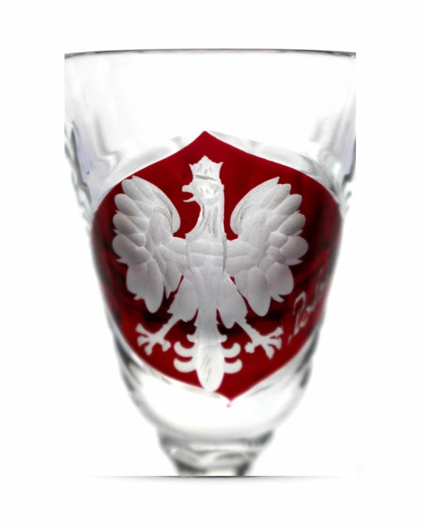 Kieliszki kryształowe do wódki 25ml motyw Polska 6szt