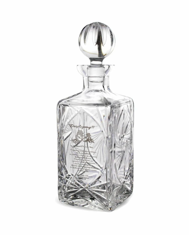 Kryształowa karafka do whisky z grawerem 750ml Młynek MK90 - Pamiątka Ślubu