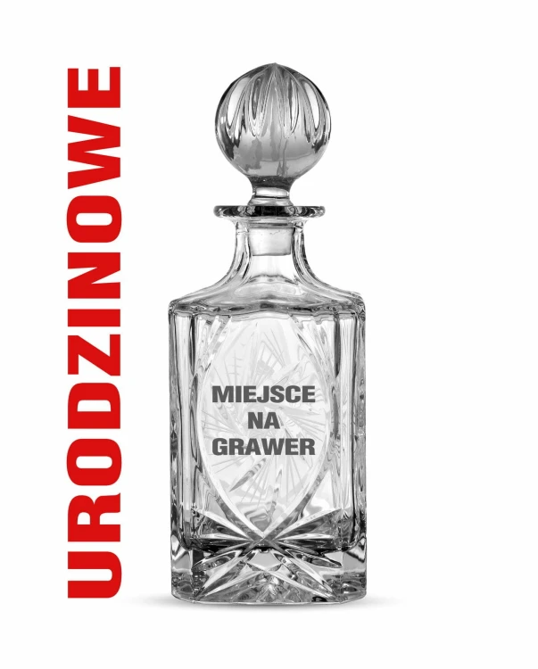 Kryształowa karafka do whisky z grawerem urodzinowym 750ml Młynek MK90