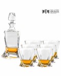 Zestaw do whisky: kryształowa karafka + kryształowe szklanki do whisky 6szt Crystalline Quadro