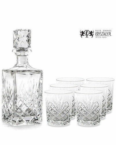 Zestaw do whisky: kryształowa karafka + kryształowe szklanki do whisky 6szt Classico CZ10