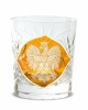 Kryształowe szklanki do whisky żółte Orzeł Polska Godło 260ml Młynek MK80PL 2szt