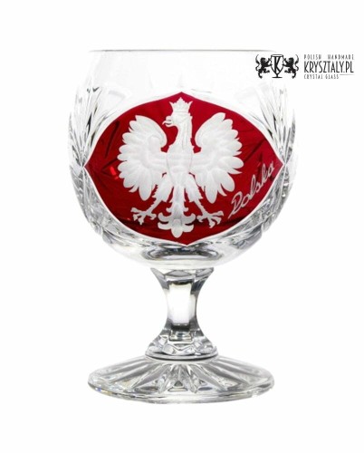 Kieliszki kryształowe do koniaku 250ml Młynek Rubinowy Motyw Polska, MK51, 1szt