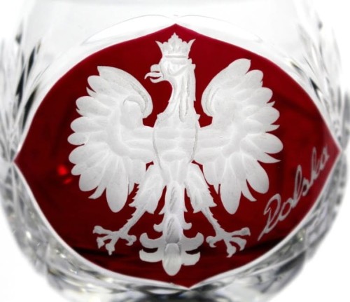 Kieliszki kryształowe do koniaku 250ml Młynek Rubinowy Motyw Polska, MK51, 1szt