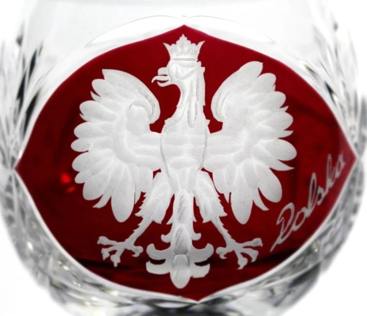 Kieliszki kryształowe do koniaku 250ml Młynek Rubinowy Motyw Polska, MK51, 1szt
