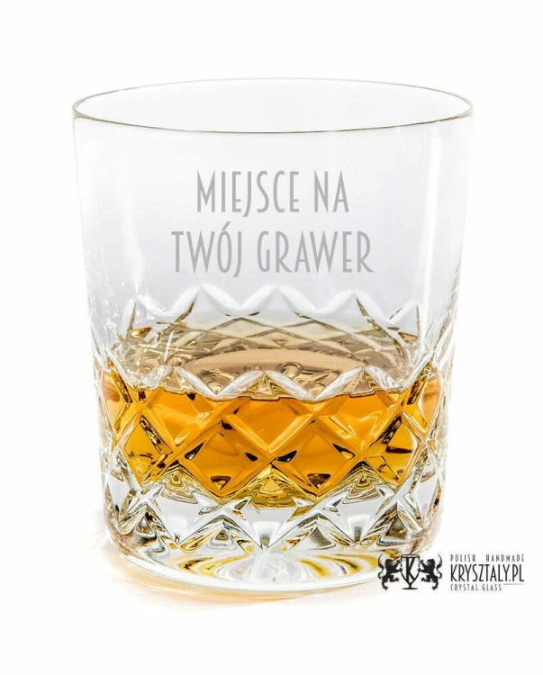 Kryształowe szklanki do whisky z grawerem 300ml Melody LK80E 2szt