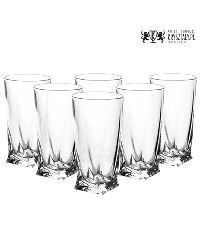 Szklanki kryształowe 340ml CRYSTALLINE  QUADRO 6szt