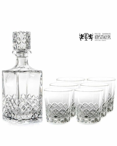 Zestaw do whisky: kryształowa karafka + kryształowe szklanki do whisky 6szt Melody LZ10