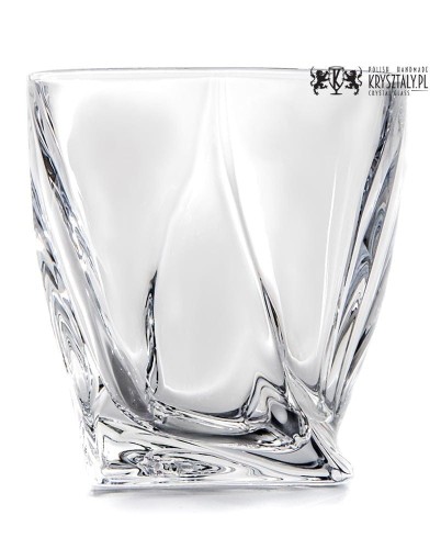 Kryształowe szklanki do whisky z grawerem 340ml Quadro 2szt