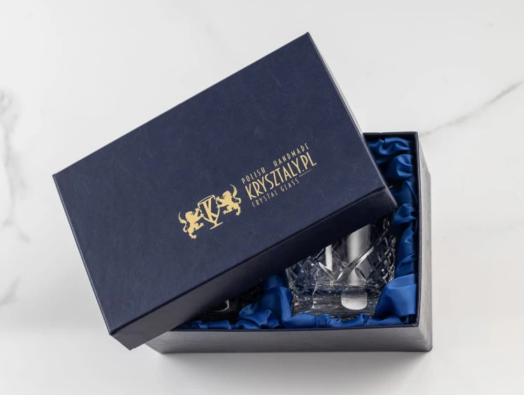 Prezent na ślub: kryształowe szklanki do whisky z grawerem 260ml Elixir EK80E 2szt w opakowaniu prezentowym