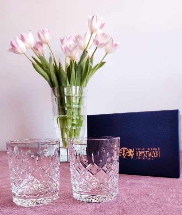 Prezent na ślub: kryształowe szklanki do whisky z grawerem 260ml Elixir EK80E 2szt w opakowaniu prezentowym