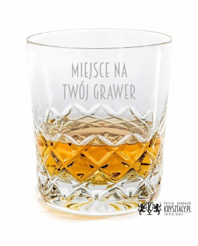 Kryształowe szklanki do whisky z grawerem 300ml Melody LK80E 2szt prezent na ślub
