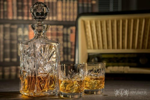 Prezent na ślub: kryształowa karafka + kryształowe szklanki do whisky 2szt w opakowaniu prezentowym Młynek MZ23