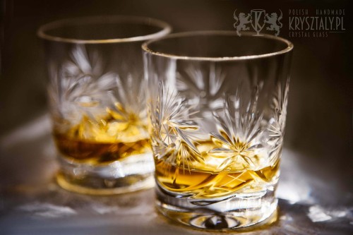 Kryształowe szklanki do whisky 260ml Młynek MK80 2szt + opakowanie ozdobne z eko skóry
