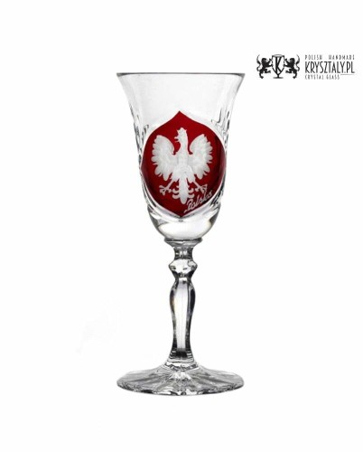 Kieliszki kryształowe do wódki, nalewek 40ml motyw Polska MK10 2szt
