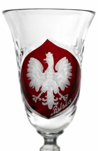 Kieliszki kryształowe do wódki, nalewek 40ml motyw Polska MK10 2szt