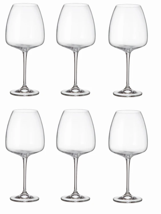 BOHEMIA Komplet 6 sztuk kieliszków do wina czerwonego 770 ml ANSER ALIZZE Crystalline