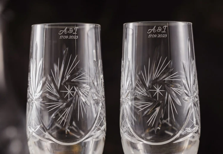 Kryształowe kieliszki do piwa 500ml Młynek MK86 z grawerem na rancie 2szt