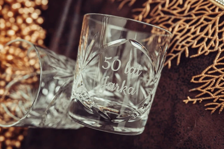 Kryształowa szklanka do whisky z grawerem 260ml Młynek MK80E 1szt