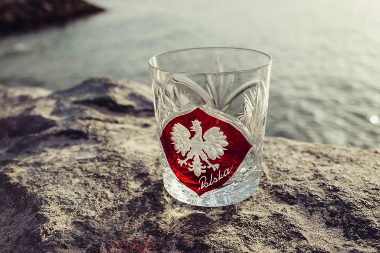 Kryształowa szklanka do whisky z grawerem rubin 260ml Młynek MK80 1szt