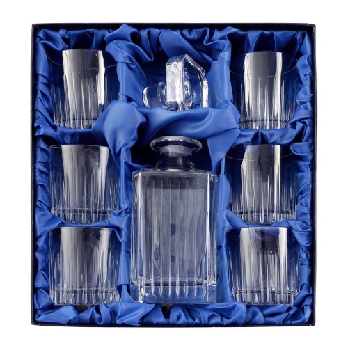 Zestaw do whisky: kryształowa karafka + kryształowe szklanki do whisky 6szt Crystalline Timeless w opakowaniu prezentowym