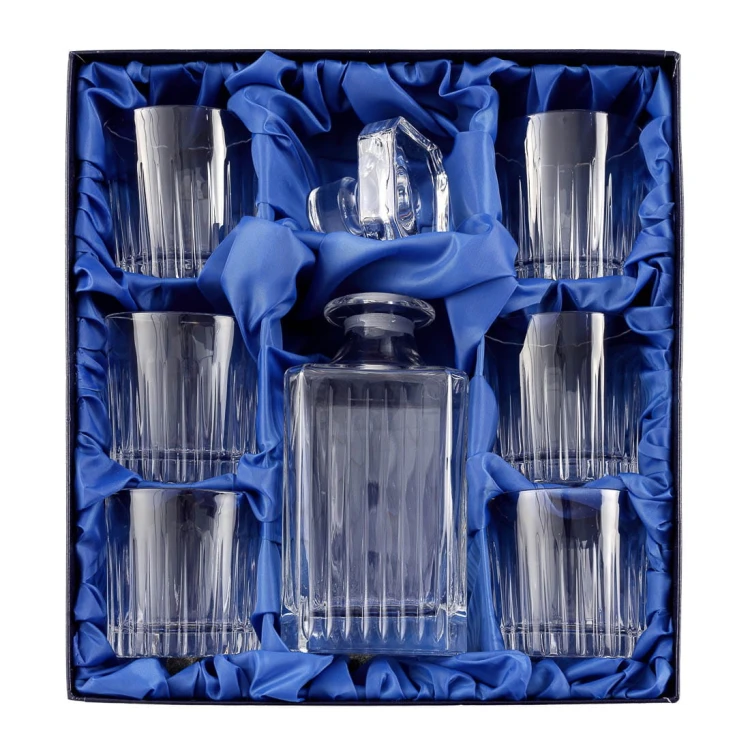 Zestaw do whisky: kryształowa karafka + kryształowe szklanki do whisky 6szt Crystalline Timeless w opakowaniu prezentowym