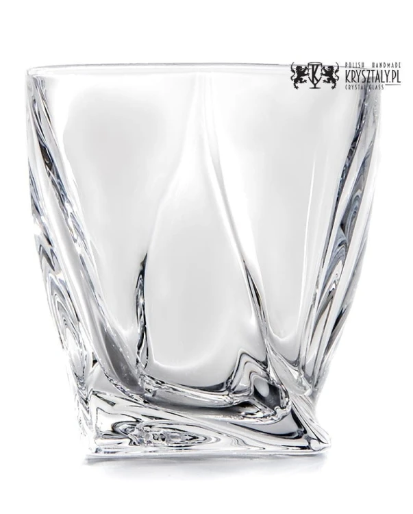 Zestaw do whisky na prezent – kryształowe szklanki do whisky 4szt Quadro w opakowaniu z ecoskóry z miejscem na butelkę