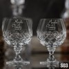 Kryształowe kieliszki do koniaku z grawerem 250ml Melody 2szt - prezent ślubny