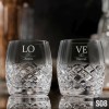Kryształowe szklanki do whisky baryłki z grawerem 260ml Melody 2szt - prezent na ślub